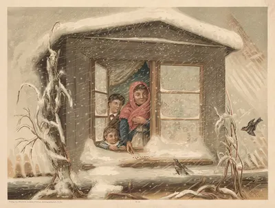 Birds by the window by Otto Speckter, 1880 — digital art print download