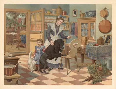 Poodle by Otto Speckter, 1880 — digital art print download