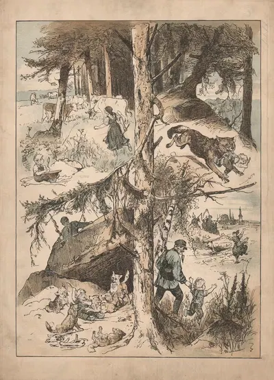 Сказания о волке by Пауль Фридрих Мейерхейм, 1915 — digital art print download