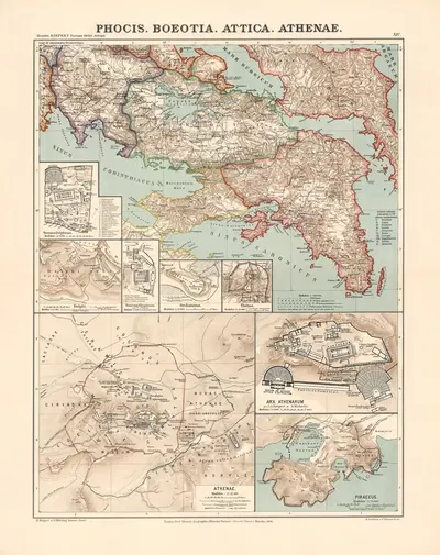 Фокида. Беотия. Аттика. Афины by Генрих Киперт, 1914 — digital art print download