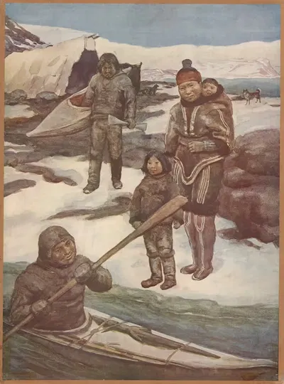 Эскимосская семья by Томас Нельсон и Сыновья, 1910 — digital art print download