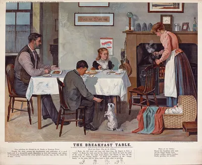 Завтрак на столе. by В. и А.К. Джонстон, 1905 — digital art print download