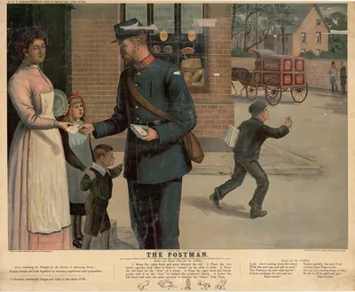 Почтальон by В. и А.К. Джонстон, 1905 — digital art print download