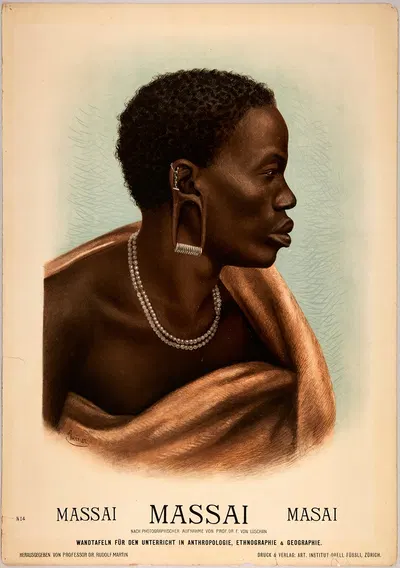 Masai by W. Steiner, 1900 — digital art print download