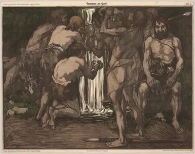 Немцы у источника by Вильгельм Хоффманн, А.Г., 1909 — digital art print download