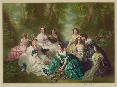 Евгения, императрица Франции и ее фрейлины by Артур Л. Кокс — digital art print download