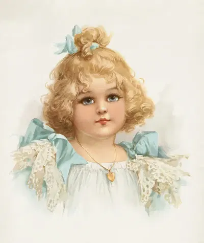 Portrait of a young girl by Frances Brundage, 1896 — digital art print download