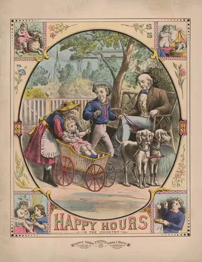 Счастливые часы на природе by Гейлорд Уотсон, 1881 — digital art print download