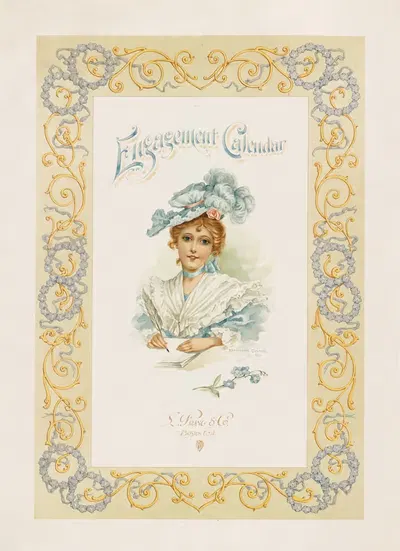 Календарь для помолвки by Кэтрин Коннор, 1895 — digital art print download
