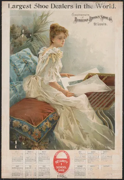 Крупнейшие обувные магазины в мире, комплименты Hamilton Brown Shoe Co., Сент-Луис by А.В. Элсон и Ко., 1896 — digital art…
