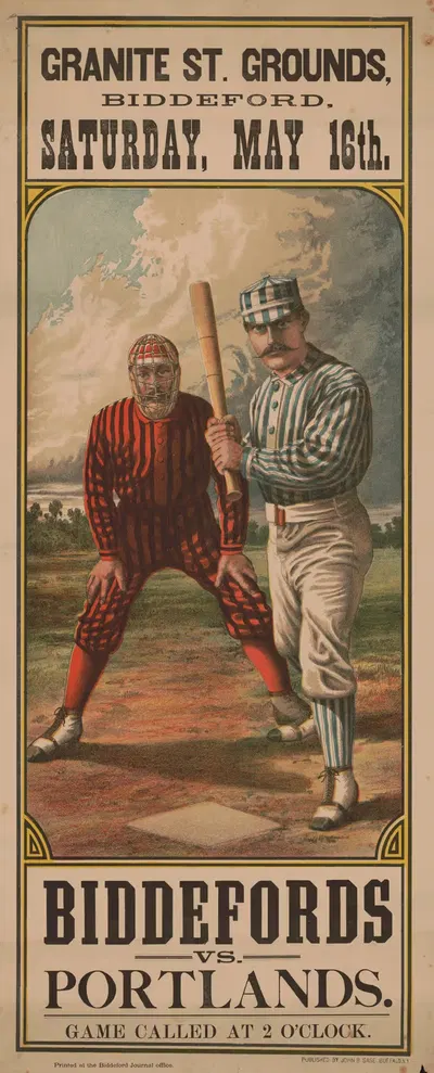 Biddefords vs. Portlands Granite St. grounds, Biddeford, Saturday, May 16th by Clay & Richmond, 1885 — digital art print…