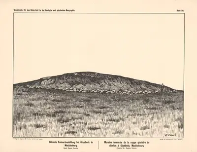 Diluviale Endmoränenbildung bei Glambeck in Mecklenburg by Eugene Geinitz, 1889 — digital art print download