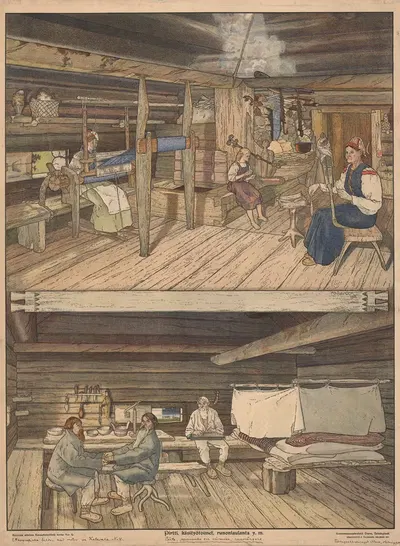 Прядильщик, ткач и певец рун by Фредрик Габриэль Оландер, 1910 — digital art print download
