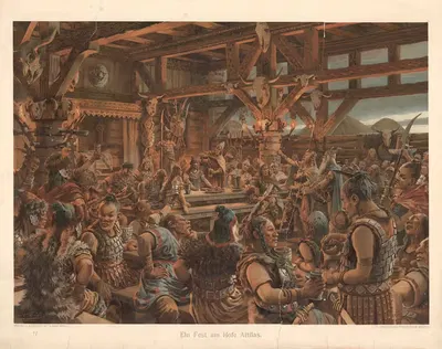 Пиршество при дворе Аттилы by Ханс Вернер Шмидт, 1912 — digital art print download