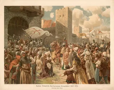 Крестовый поход императора Фридриха Барбароссы 1189-1193 by Ханс Вернер Шмидт, 1910 — digital art print download