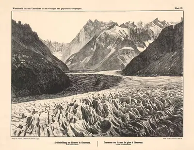 Образование трещин на Ледяном море в Шамони by Дж. Фюрст, 1889 — digital art print download