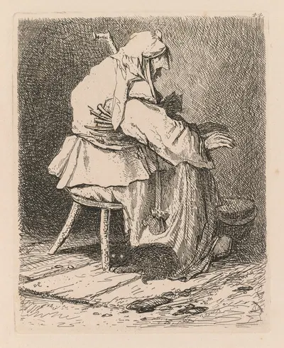 Sketch after Rembrandt by John Sell Cotman, 1838 — digital art print download