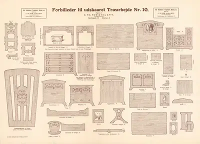 Модели для резного дерева Pl.10 by Йорген Бука, 1933 — digital art print download