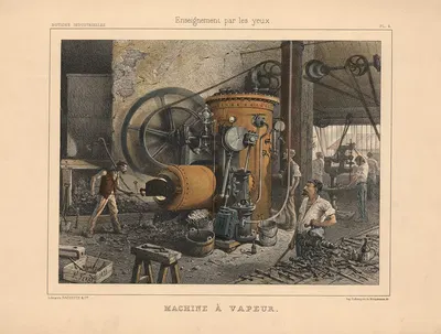 Steam engine by S. Ferat, 1890 — digital art print download
