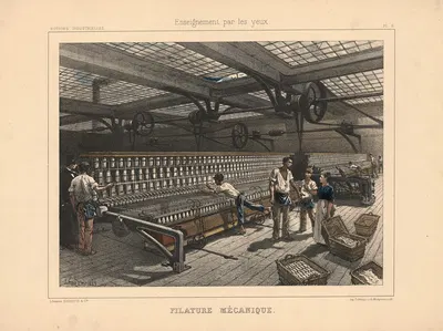 Mechanized Spinning Mill by S. Ferat, 1890 — digital art print download