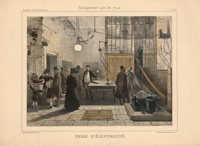 Electricity Plant by S. Ferat, 1890 — digital art print download