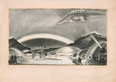 На вершине мира» посадочная площадка by Уилбур Генри Адамс, 1943 — digital art print download