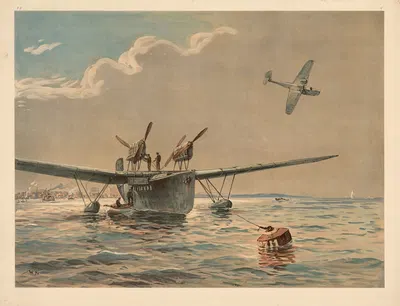 Seaplane by Willy Stöwer, 1915 — digital art print download