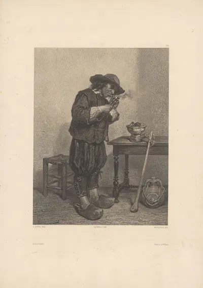Бретонский курильщик by Адольф Муйлерон, 1848-1862 — digital art print download