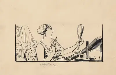 Женщина, наносящая макияж. by Аксель Хольгер Тиесс, 1880-1926 — digital art print download