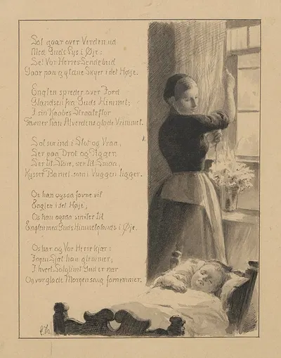 Lysets Engel gaar med Glands by Carl Thomsen, 1889 — digital art print download