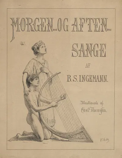 Morgen- og aftensange – Title page by Carl Thomsen, 1889 — digital art print download