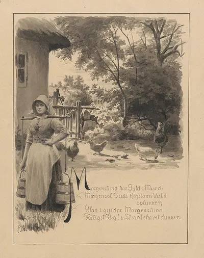 Morgenstund har Guld i mund by Carl Thomsen, 1865-1912 — digital art print download
