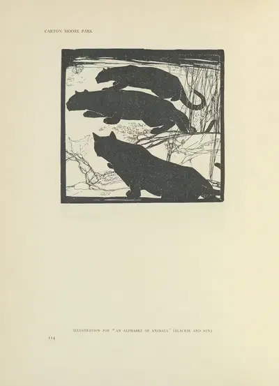 Illustration for an alphabet of animals by Carton Moore Park, 1914 — digital art print download