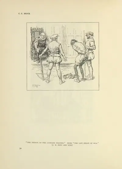 The terror of the luckless poacher – The last essays of Elia by Charles Edmund Brock, 1914 — digital art print download