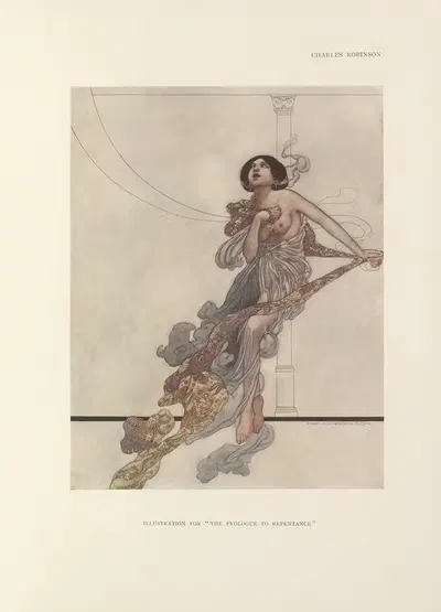 Иллюстрация к 'Прологу к покаянию' by Чарльз Робинсон, 1914 — digital art print download