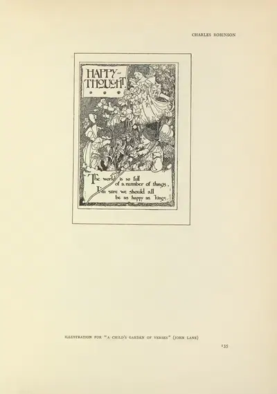 Счастливая мысль – Сад детских стихов by Чарльз Робинсон, 1914 — digital art print download
