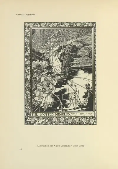 Пятнистый Мимулус – Король Долговязый by Чарльз Робинсон, 1914 — digital art print download
