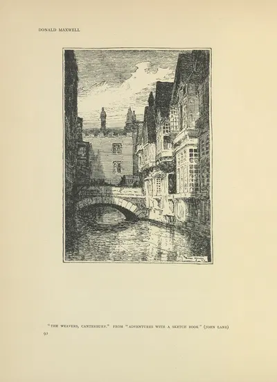 The weavers, Canterbury – Adventures with a sketch book by Donald Maxwell, 1914 — digital art print download