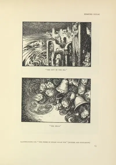 Город в море; Колокола – Стихи Эдгара Аллана По by Эдмунд Дюлак, 1914 — digital art print download