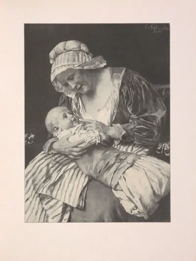 Радость материнства by Эдуард фон Гебхардт, 1912 — digital art print download