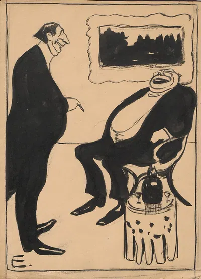 Два смеющихся человека by Эйгил Петерсен, 1895-1917 — digital art print download