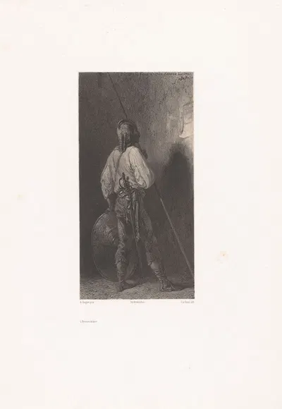 Человек с копьем by Южен Леруа, 1855-1856 — digital art print download