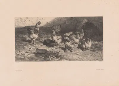 Кохинхинские куры by Южен Леруа, 1853-1854 — digital art print download
