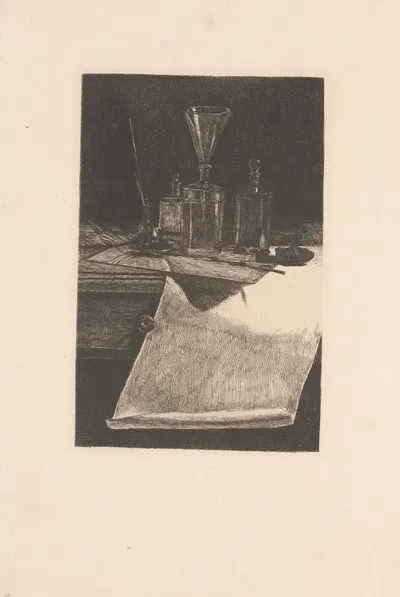Натюрморт с гравировальными инструментами by Франсуа Бонвен, 1861 — digital art print download