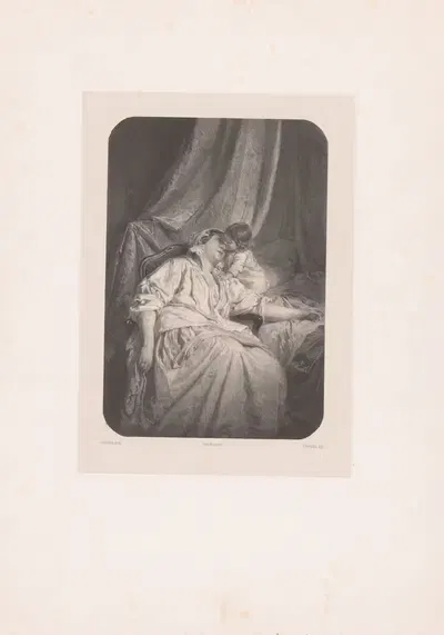 Мать и ребенок by Франсуа-Луи Франсэ, 1850 - 1851 — digital art print download