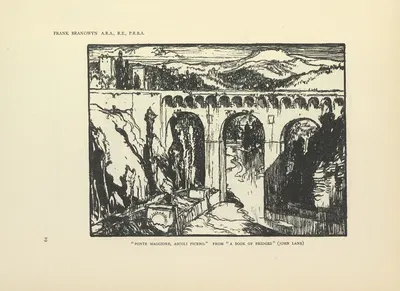 Понте Маджоре, Асколи Пичено – Книга мостов by Фрэнк Брангвин, 1914 — digital art print download