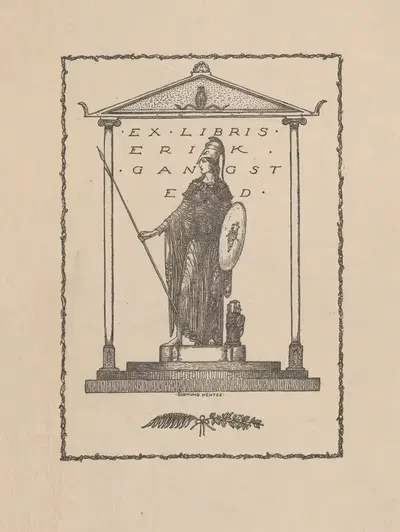 Ex-libris – Erik Gangsted by Gudmund Hentze, 1912 — digital art print download