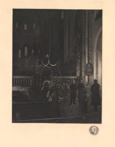 Похороны Кристиана IX в соборе Роскилле by Ханс Николай Хансен, 1906 — digital art print download