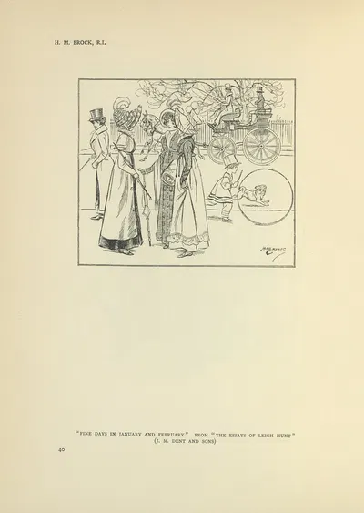Fine days in January and February – The essays of Leigh Hunt by Henry Matthew Brock, 1914 — digital art print download