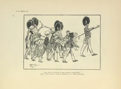 The fifes and drums of her majesty’s grenadiers – The essays of Douglas Jerrold by Henry Matthew Brock, 1914 — digital art…